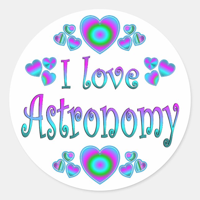 Sticker Rond J'aime l'astronomie (Devant)