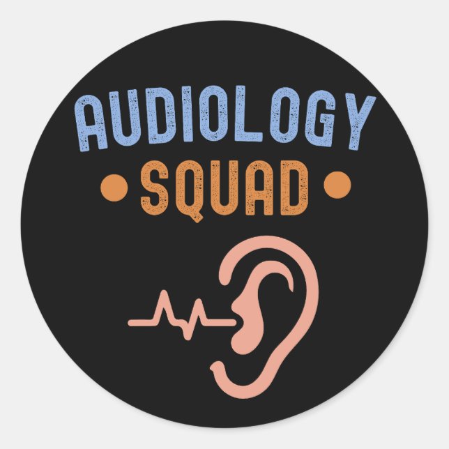 Sticker Rond J'Aime L'Audiologie, Équipe D'Audiologie (Devant)