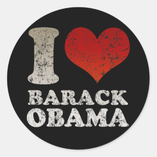 Sticker Rond J'aime l'autocollant de Barack Obama