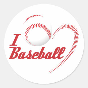 Sticker Rond J'aime l'autocollant de base-ball