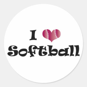 Sticker Rond J'aime le base-ball