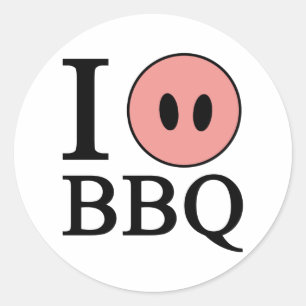 Sticker Rond J'aime le BBQ