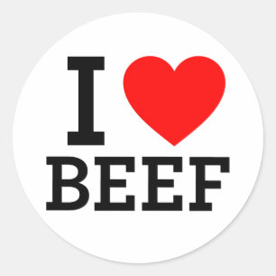 Sticker Rond J'Aime Le Boeuf