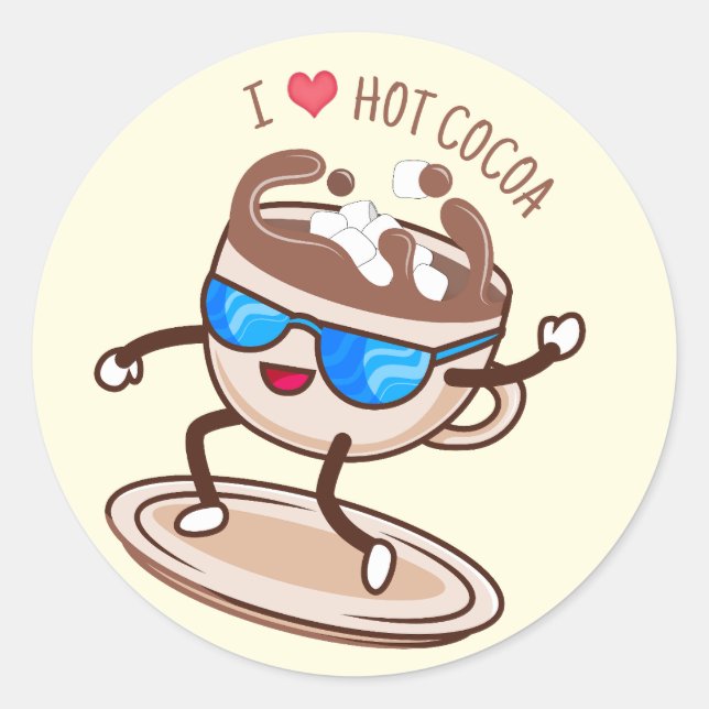 Sticker Rond J'Aime Le cacao chaud (Devant)