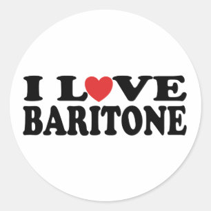 Sticker Rond J'aime le cadeau de baryton de coeur