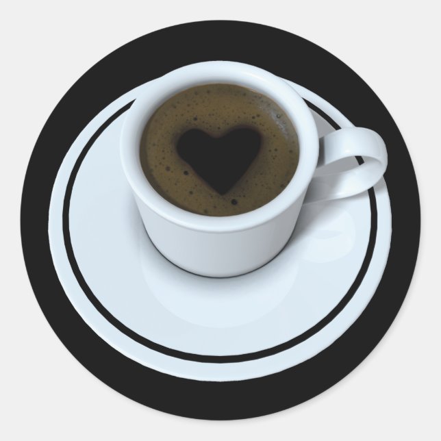 Sticker Rond J'AIME le café (Devant)