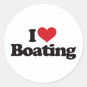 Sticker Rond J'aime le canotage