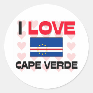 Sticker Rond J'aime le Cap Vert