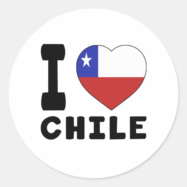 Sticker Rond J'aime le Chili (Devant)