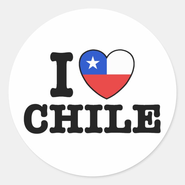 Sticker Rond J'aime le Chili (Devant)