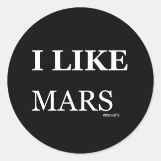Sticker Rond j'aime le chocolat mars