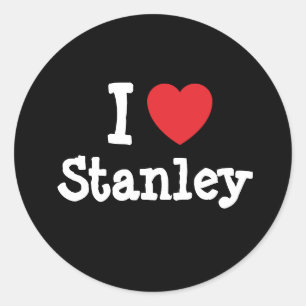 Sticker Rond J'aime le coeur de Stanley personnalisé