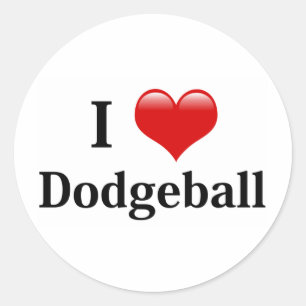 Sticker Rond J'Aime Le Dodgeball