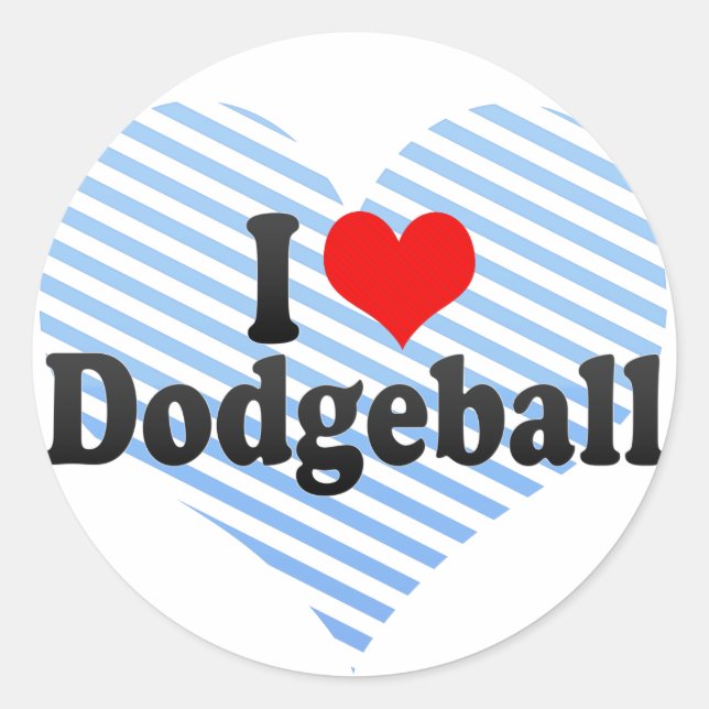 Sticker Rond J'Aime Le Dodgeball (Devant)