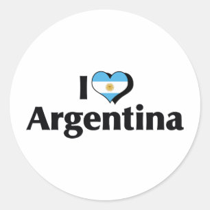 Sticker Rond J'aime le drapeau de l'Argentine