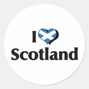 Sticker Rond J'aime le drapeau de l'Écosse