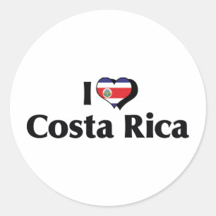 Sticker Rond J'aime le drapeau du Costa Rica