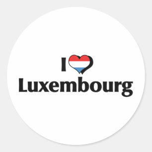 Sticker Rond J'aime le drapeau du Luxembourg