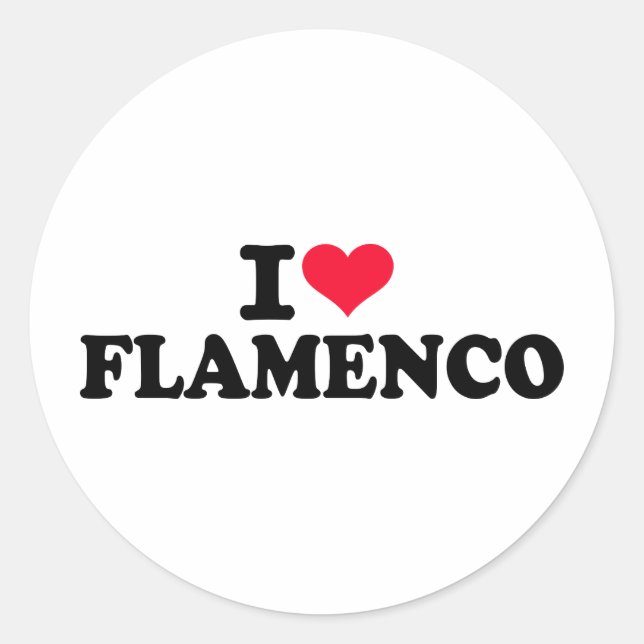 Sticker Rond J'aime le flamenco (Devant)