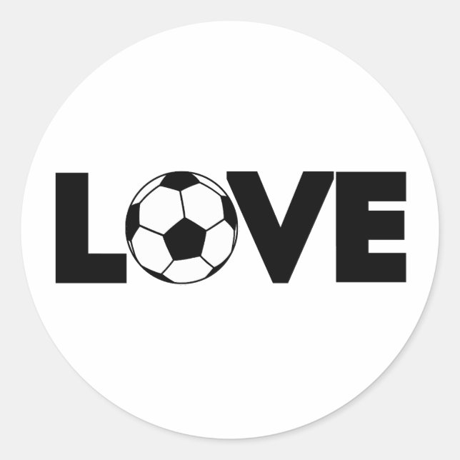 Sticker Rond J'aime le football avec le texte noir (Devant)