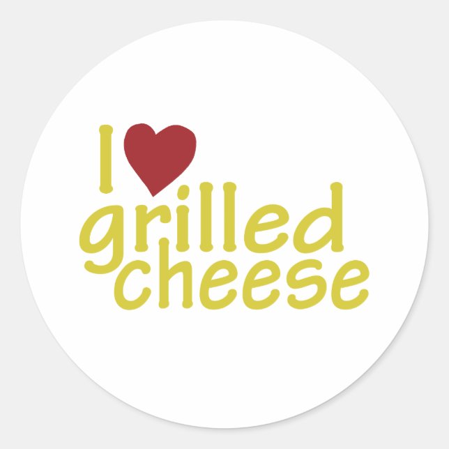 Sticker Rond J'Aime Le Fromage Grillé (Devant)