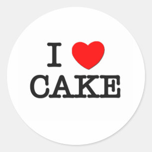 Sticker Rond J'aime le GÂTEAU (la nourriture)