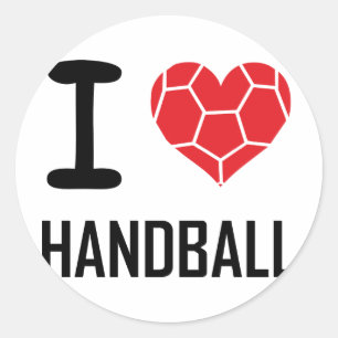 Sticker Rond J'aime le handball