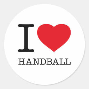STICKER ROND J'AIME LE HANDBALL