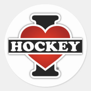 Sticker Rond J'aime le hockey