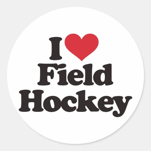 Sticker Rond J'Aime Le Hockey De Champ (Devant)