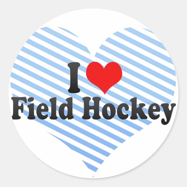 Sticker Rond J'Aime Le Hockey De Champ (Devant)
