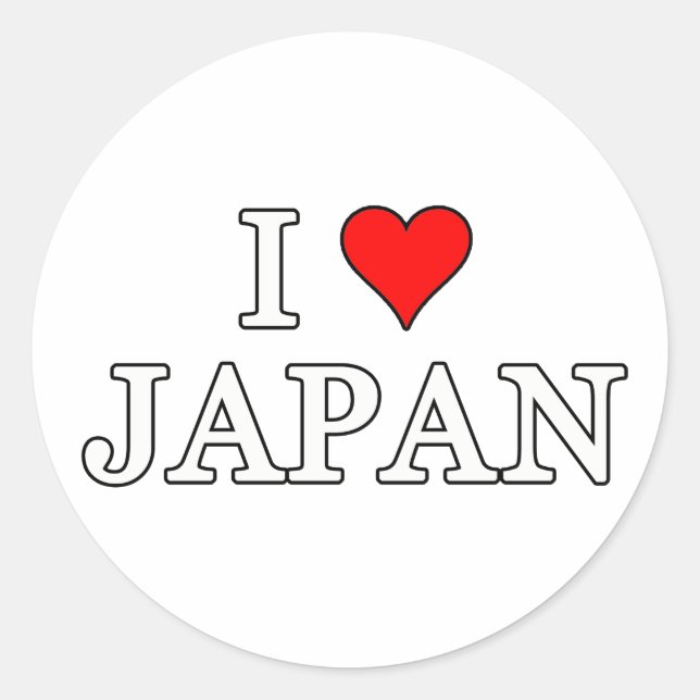 Sticker Rond J'aime le Japon (Devant)