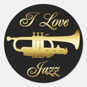 STICKER ROND J'AIME LE JAZZ