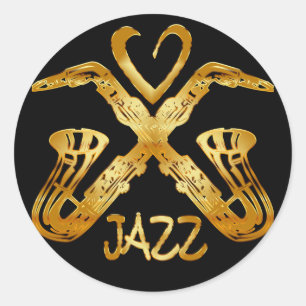 STICKER ROND J'AIME LE JAZZ
