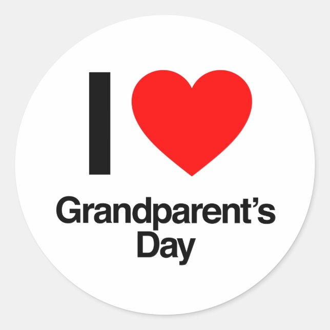 Sticker Rond j'aime le jour des grands-parents (Devant)