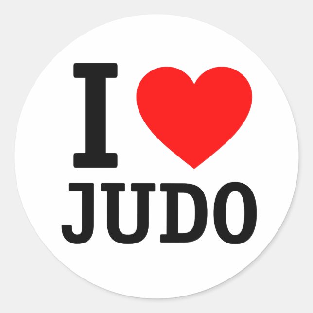 Sticker Rond J'aime le judo (Devant)