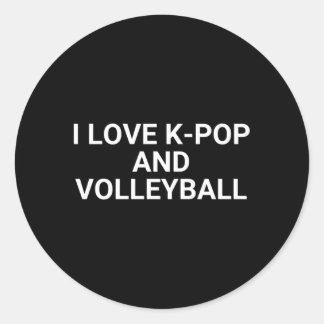 Sticker Rond J'Aime Le K-Pop Et Le Volley-ball