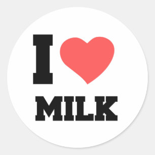STICKER ROND J'AIME LE LAIT