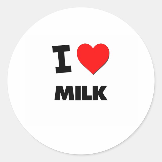 Sticker Rond J'aime le lait (Devant)