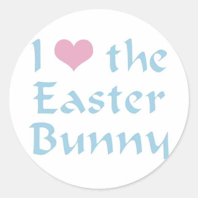 Sticker Rond J'aime le lapin de Pâques (Devant)