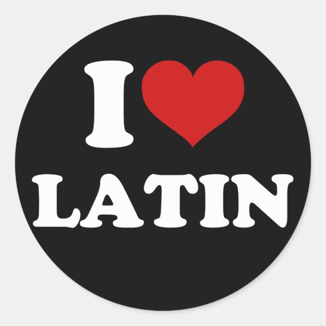 Sticker Rond J'aime le latin (Devant)