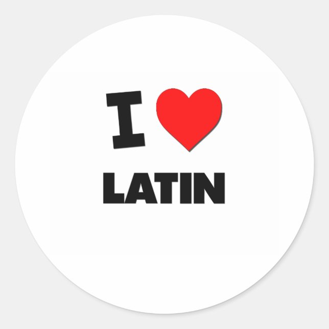 Sticker Rond J'aime le latin (Devant)