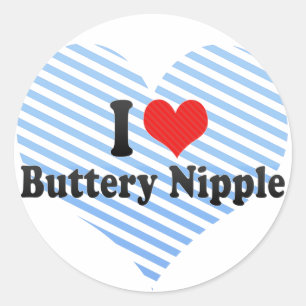 Sticker Rond J'aime le mamelon de beurre