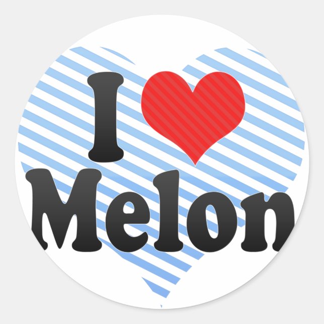 Sticker Rond J'aime le melon (Devant)