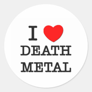 Sticker Rond J'aime le métal mort