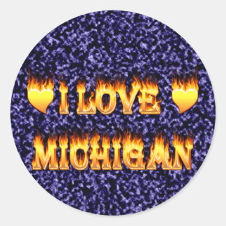 Sticker Rond J'aime le michigan