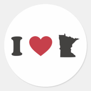 Sticker Rond J'aime le Minnesota