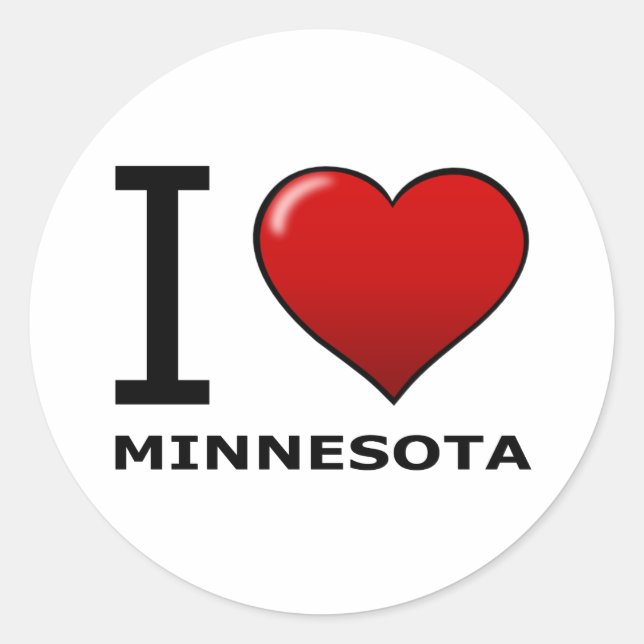STICKER ROND J'AIME LE MINNESOTA (Devant)