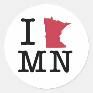 Sticker Rond J'aime le Minnesota