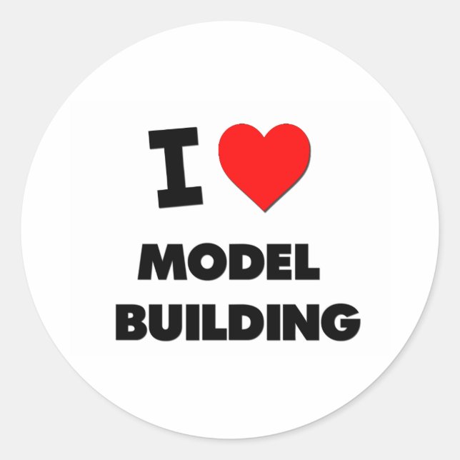 Sticker Rond J'aime le modèle de construction (Devant)